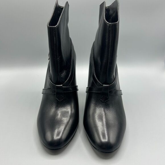 BCBGeneration Black Leather High Ankle Bootie Slip On Womens Size 10M - Picture 3 of 12